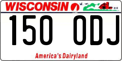 WI license plate 150ODJ