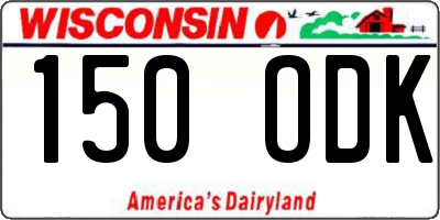 WI license plate 150ODK