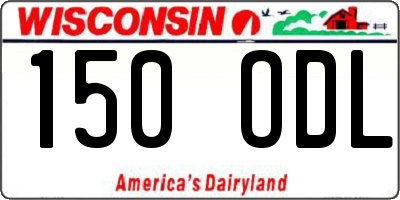 WI license plate 150ODL