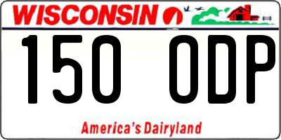 WI license plate 150ODP