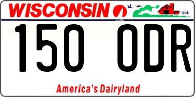 WI license plate 150ODR