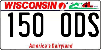 WI license plate 150ODS