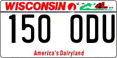 WI license plate 150ODU