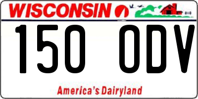 WI license plate 150ODV
