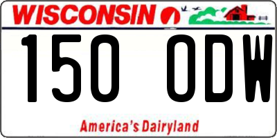 WI license plate 150ODW