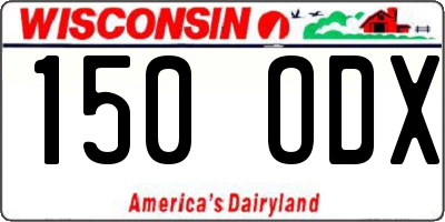 WI license plate 150ODX