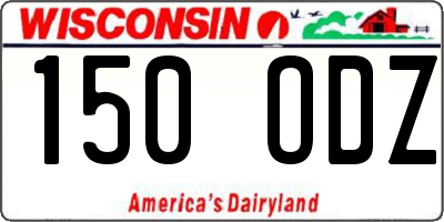 WI license plate 150ODZ