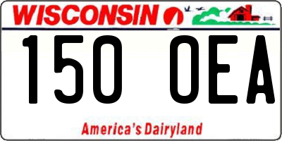WI license plate 150OEA
