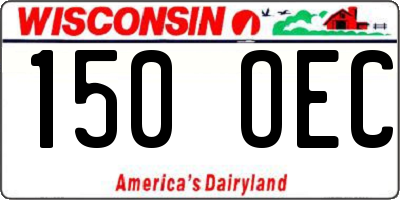 WI license plate 150OEC