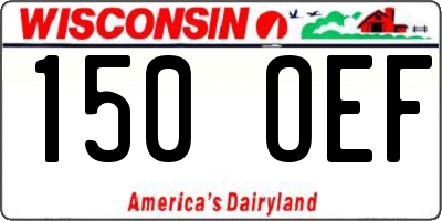 WI license plate 150OEF