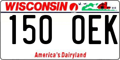 WI license plate 150OEK