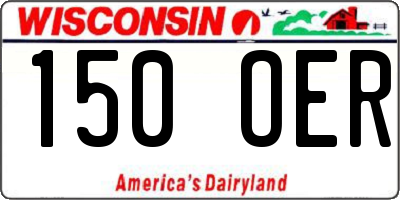 WI license plate 150OER