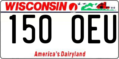 WI license plate 150OEU