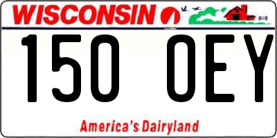 WI license plate 150OEY