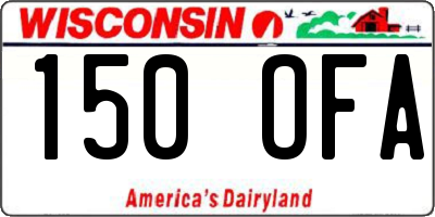 WI license plate 150OFA