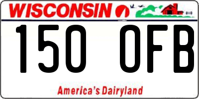 WI license plate 150OFB