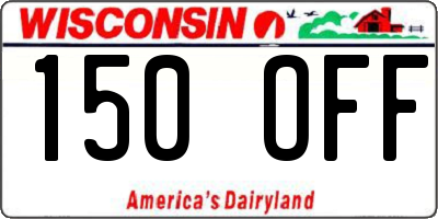 WI license plate 150OFF