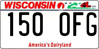 WI license plate 150OFG