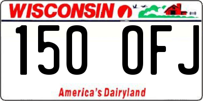 WI license plate 150OFJ