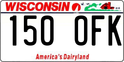 WI license plate 150OFK