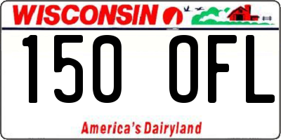 WI license plate 150OFL