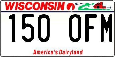 WI license plate 150OFM