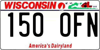 WI license plate 150OFN