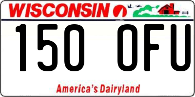 WI license plate 150OFU
