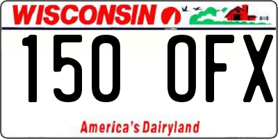 WI license plate 150OFX
