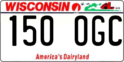 WI license plate 150OGC