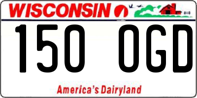 WI license plate 150OGD