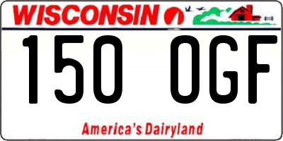 WI license plate 150OGF