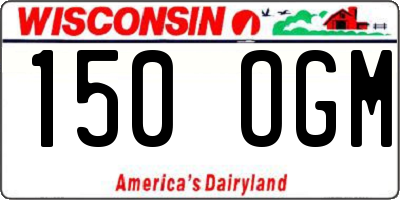 WI license plate 150OGM