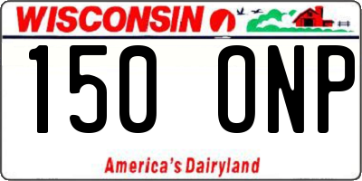 WI license plate 150ONP
