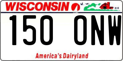 WI license plate 150ONW