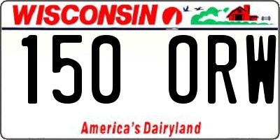 WI license plate 150ORW