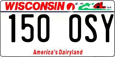 WI license plate 150OSY
