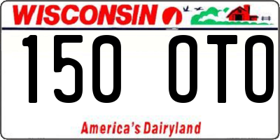 WI license plate 150OTO