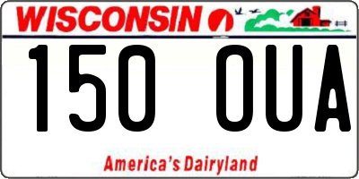WI license plate 150OUA