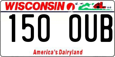 WI license plate 150OUB
