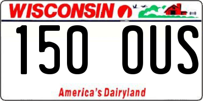 WI license plate 150OUS
