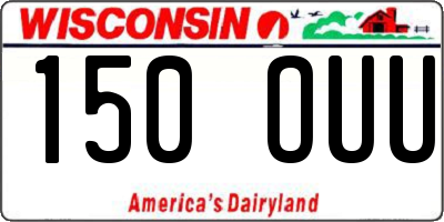 WI license plate 150OUU