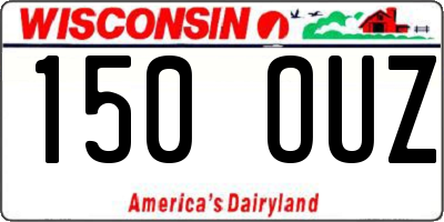 WI license plate 150OUZ