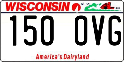 WI license plate 150OVG