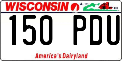 WI license plate 150PDU