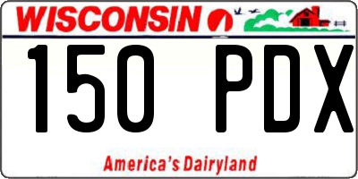 WI license plate 150PDX