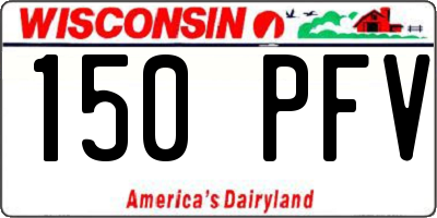 WI license plate 150PFV