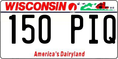 WI license plate 150PIQ