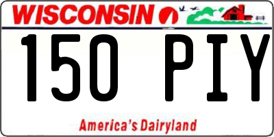 WI license plate 150PIY