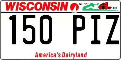 WI license plate 150PIZ